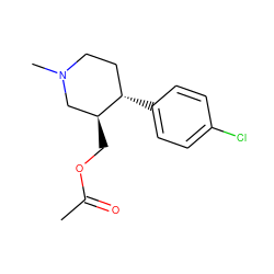 CC(=O)OC[C@H]1CN(C)CC[C@@H]1c1ccc(Cl)cc1 ZINC000013579454