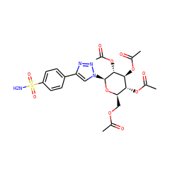 CC(=O)OC[C@H]1O[C@@H](n2cc(-c3ccc(S(N)(=O)=O)cc3)nn2)[C@H](OC(C)=O)[C@@H](OC(C)=O)[C@@H]1OC(C)=O ZINC000029134494