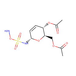 CC(=O)OC[C@H]1O[C@H](NS(=O)(=O)ON)C=C[C@@H]1OC(C)=O ZINC000473083649