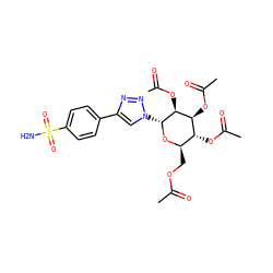 CC(=O)OC[C@H]1O[C@H](n2cc(-c3ccc(S(N)(=O)=O)cc3)nn2)[C@@H](OC(C)=O)[C@@H](OC(C)=O)[C@@H]1OC(C)=O ZINC000029134379