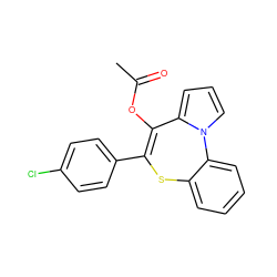 CC(=O)OC1=C(c2ccc(Cl)cc2)Sc2ccccc2-n2cccc21 ZINC000013603868