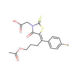 CC(=O)OCCC/C(=C1/SC(=S)N(CC(=O)O)C1=O)c1ccc(Br)cc1 ZINC000027077842