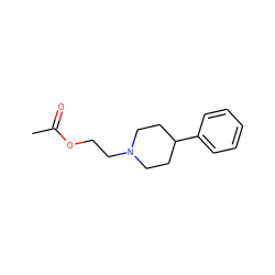 CC(=O)OCCN1CCC(c2ccccc2)CC1 ZINC000028232469