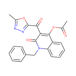 CC(=O)Oc1c(C(=O)c2nnc(C)o2)c(=O)n(Cc2ccccc2)c2ccccc12 ZINC000000704362