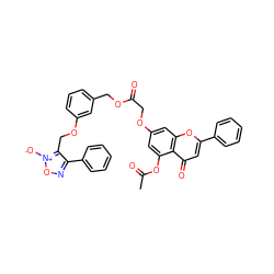 CC(=O)Oc1cc(OCC(=O)OCc2cccc(OCc3c(-c4ccccc4)no[n+]3[O-])c2)cc2oc(-c3ccccc3)cc(=O)c12 ZINC000072122199