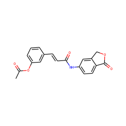 CC(=O)Oc1cccc(/C=C/C(=O)Nc2ccc3c(c2)COC3=O)c1 ZINC000073224148