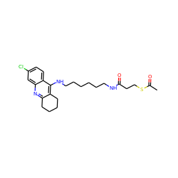 CC(=O)SCCC(=O)NCCCCCCNc1c2c(nc3cc(Cl)ccc13)CCCC2 ZINC000084725881