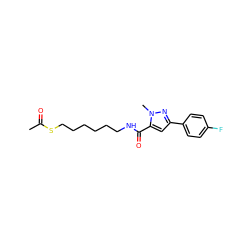 CC(=O)SCCCCCCNC(=O)c1cc(-c2ccc(F)cc2)nn1C ZINC000653691065