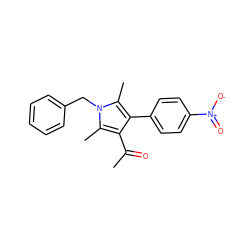 CC(=O)c1c(-c2ccc([N+](=O)[O-])cc2)c(C)n(Cc2ccccc2)c1C ZINC000082158045