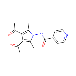 CC(=O)c1c(C(C)=O)c(C)n(NC(=O)c2ccncc2)c1C ZINC000000551248