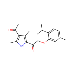 CC(=O)c1c(C)[nH]c(C(=O)COc2cc(C)ccc2C(C)C)c1C ZINC000003290350