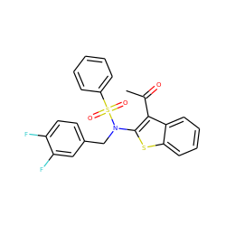 CC(=O)c1c(N(Cc2ccc(F)c(F)c2)S(=O)(=O)c2ccccc2)sc2ccccc12 ZINC000115228699