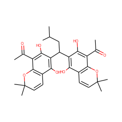 CC(=O)c1c(O)c(C(CC(C)C)c2c(O)c3c(c(C(C)=O)c2O)OC(C)(C)C=C3)c(O)c2c1OC(C)(C)C=C2 ZINC001772637294