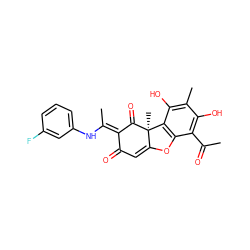 CC(=O)c1c(O)c(C)c(O)c2c1OC1=CC(=O)/C(=C(/C)Nc3cccc(F)c3)C(=O)[C@]12C ZINC000103031456