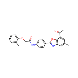 CC(=O)c1cc(C)cc2nc(-c3ccc(NC(=O)COc4ccccc4C)cc3)oc12 ZINC000029048457