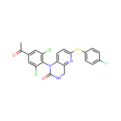 CC(=O)c1cc(Cl)c(N2C(=O)NCc3nc(Sc4ccc(F)cc4)ccc32)c(Cl)c1 ZINC000027312408