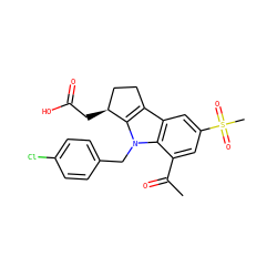 CC(=O)c1cc(S(C)(=O)=O)cc2c3c(n(Cc4ccc(Cl)cc4)c12)[C@@H](CC(=O)O)CC3 ZINC000006013367