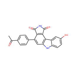 CC(=O)c1ccc(-c2cc3[nH]c4ccc(O)cc4c3c3c2C(=O)NC3=O)cc1 ZINC000036161225