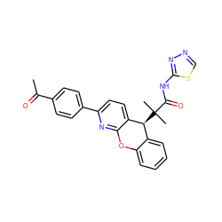 CC(=O)c1ccc(-c2ccc3c(n2)Oc2ccccc2[C@@H]3C(C)(C)C(=O)Nc2nncs2)cc1 ZINC000073168675