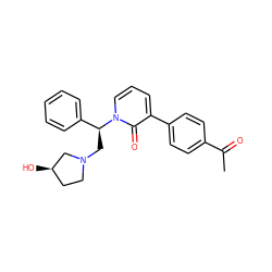 CC(=O)c1ccc(-c2cccn([C@@H](CN3CC[C@@H](O)C3)c3ccccc3)c2=O)cc1 ZINC000013488485