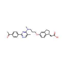 CC(=O)c1ccc(-c2ncc(C)c(N(C)CCCOc3ccc4c(c3)CC[C@H]4CC(=O)O)n2)cc1 ZINC000028891508