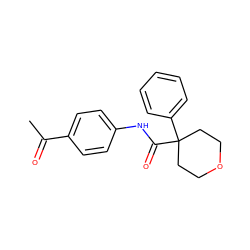 CC(=O)c1ccc(NC(=O)C2(c3ccccc3)CCOCC2)cc1 ZINC000000213725