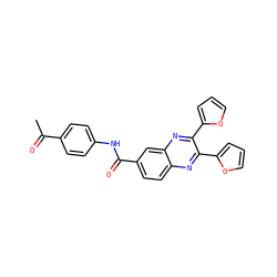 CC(=O)c1ccc(NC(=O)c2ccc3nc(-c4ccco4)c(-c4ccco4)nc3c2)cc1 ZINC000001164051