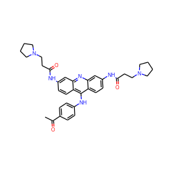 CC(=O)c1ccc(Nc2c3ccc(NC(=O)CCN4CCCC4)cc3nc3cc(NC(=O)CCN4CCCC4)ccc23)cc1 ZINC000089723064