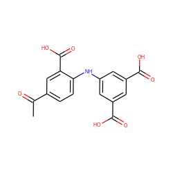 CC(=O)c1ccc(Nc2cc(C(=O)O)cc(C(=O)O)c2)c(C(=O)O)c1 ZINC000084733858