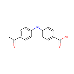 CC(=O)c1ccc(Nc2ccc(C(=O)O)cc2)cc1 ZINC000082715456