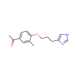 CC(=O)c1ccc(OCCCc2c[nH]cn2)c(C)c1 ZINC000013814608