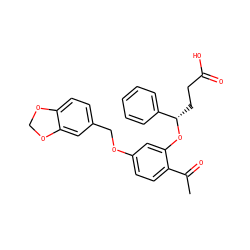 CC(=O)c1ccc(OCc2ccc3c(c2)OCO3)cc1O[C@@H](CCC(=O)O)c1ccccc1 ZINC000207461680