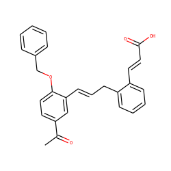 CC(=O)c1ccc(OCc2ccccc2)c(/C=C/Cc2ccccc2/C=C/C(=O)O)c1 ZINC000034296419