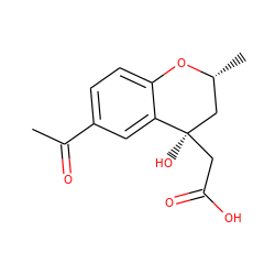 CC(=O)c1ccc2c(c1)[C@](O)(CC(=O)O)C[C@@H](C)O2 ZINC000013456117