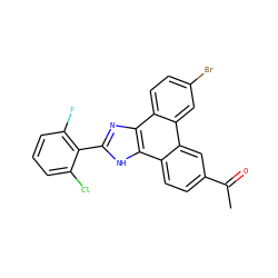 CC(=O)c1ccc2c(c1)c1cc(Br)ccc1c1nc(-c3c(F)cccc3Cl)[nH]c21 ZINC000045260404