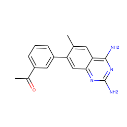 CC(=O)c1cccc(-c2cc3nc(N)nc(N)c3cc2C)c1 ZINC000072116214