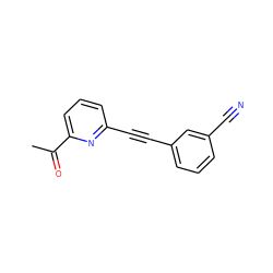 CC(=O)c1cccc(C#Cc2cccc(C#N)c2)n1 ZINC000084731094