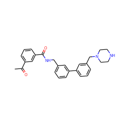 CC(=O)c1cccc(C(=O)NCc2cccc(-c3cccc(CN4CCNCC4)c3)c2)c1 ZINC000040972288