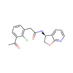 CC(=O)c1cccc(CC(=O)N[C@@H]2COc3ncccc32)c1Cl ZINC000146581413