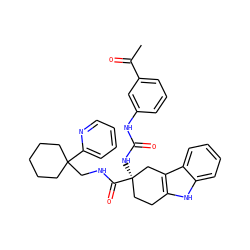 CC(=O)c1cccc(NC(=O)N[C@@]2(C(=O)NCC3(c4ccccn4)CCCCC3)CCc3[nH]c4ccccc4c3C2)c1 ZINC000026832608