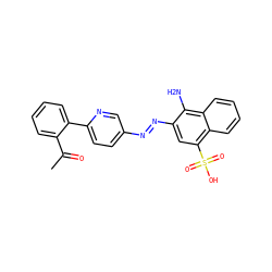 CC(=O)c1ccccc1-c1ccc(/N=N/c2cc(S(=O)(=O)O)c3ccccc3c2N)cn1 ZINC000223751864