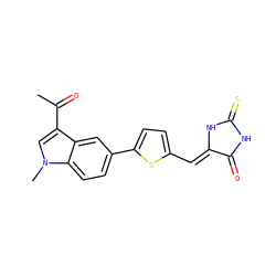 CC(=O)c1cn(C)c2ccc(-c3ccc(/C=C4\NC(=S)NC4=O)s3)cc12 ZINC000103234936