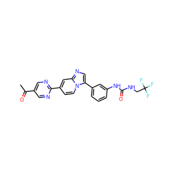 CC(=O)c1cnc(-c2ccn3c(-c4cccc(NC(=O)NCC(F)(F)F)c4)cnc3c2)nc1 ZINC000169704735