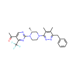 CC(=O)c1cnc(N2CCN(c3nnc(Cc4ccccc4)c(C)c3C)C[C@H]2C)nc1C(F)(F)F ZINC000201143930