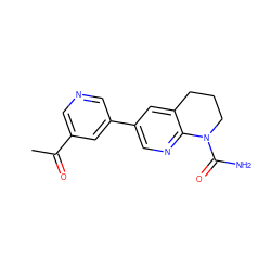 CC(=O)c1cncc(-c2cnc3c(c2)CCCN3C(N)=O)c1 ZINC000221441385