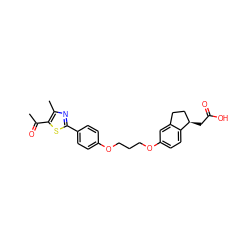 CC(=O)c1sc(-c2ccc(OCCCOc3ccc4c(c3)CC[C@H]4CC(=O)O)cc2)nc1C ZINC000014977169