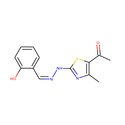 CC(=O)c1sc(N/N=C\c2ccccc2O)nc1C ZINC000031854455