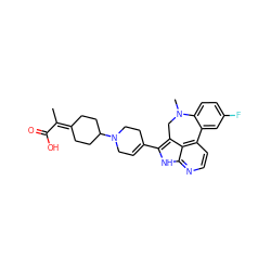 CC(C(=O)O)=C1CCC(N2CC=C(c3[nH]c4nccc5c4c3CN(C)c3ccc(F)cc3-5)CC2)CC1 ZINC001772608157