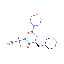 CC(C)(C#N)NC(=O)[C@H](CC1CCCCC1)NC(=O)N1CCOCC1 ZINC000013492542