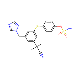 CC(C)(C#N)c1cc(Cn2cncn2)cc(Sc2ccc(OS(N)(=O)=O)cc2)c1 ZINC000473136345